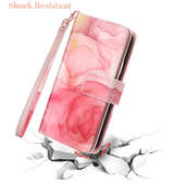 Samsung Galaxy S22 Case, Galaxy S22 Case Wallet,Rose Gold Marble 9 Card Holder - Image 2