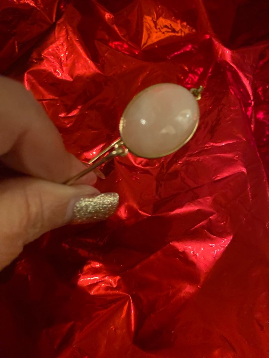 Pink gold stone bracelet