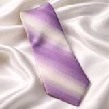 Pierre Cardin Purple and White 100% Silk Tie - Image 2