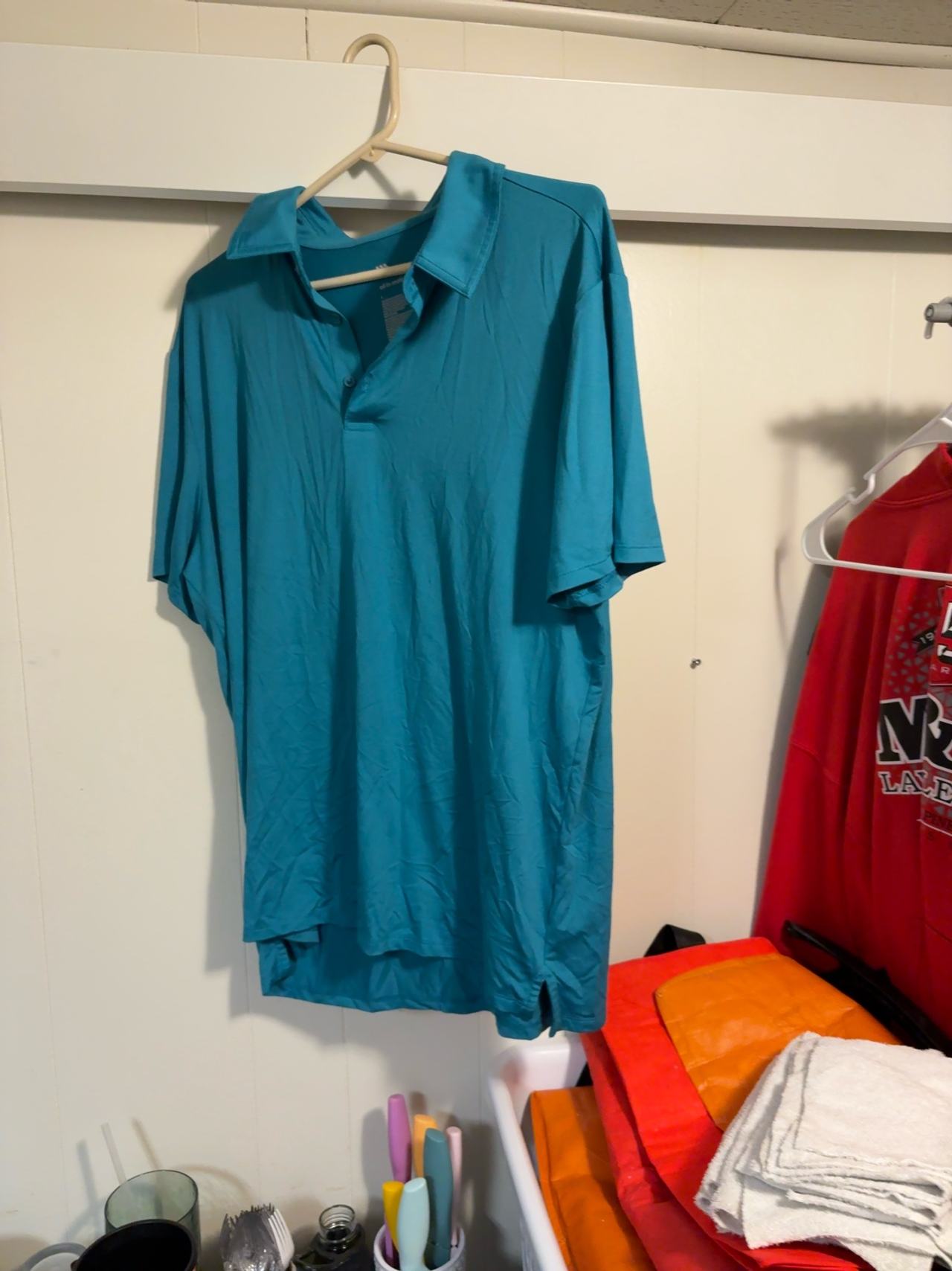 Jantzen Blue Aqua Polo Shirt Men's XL