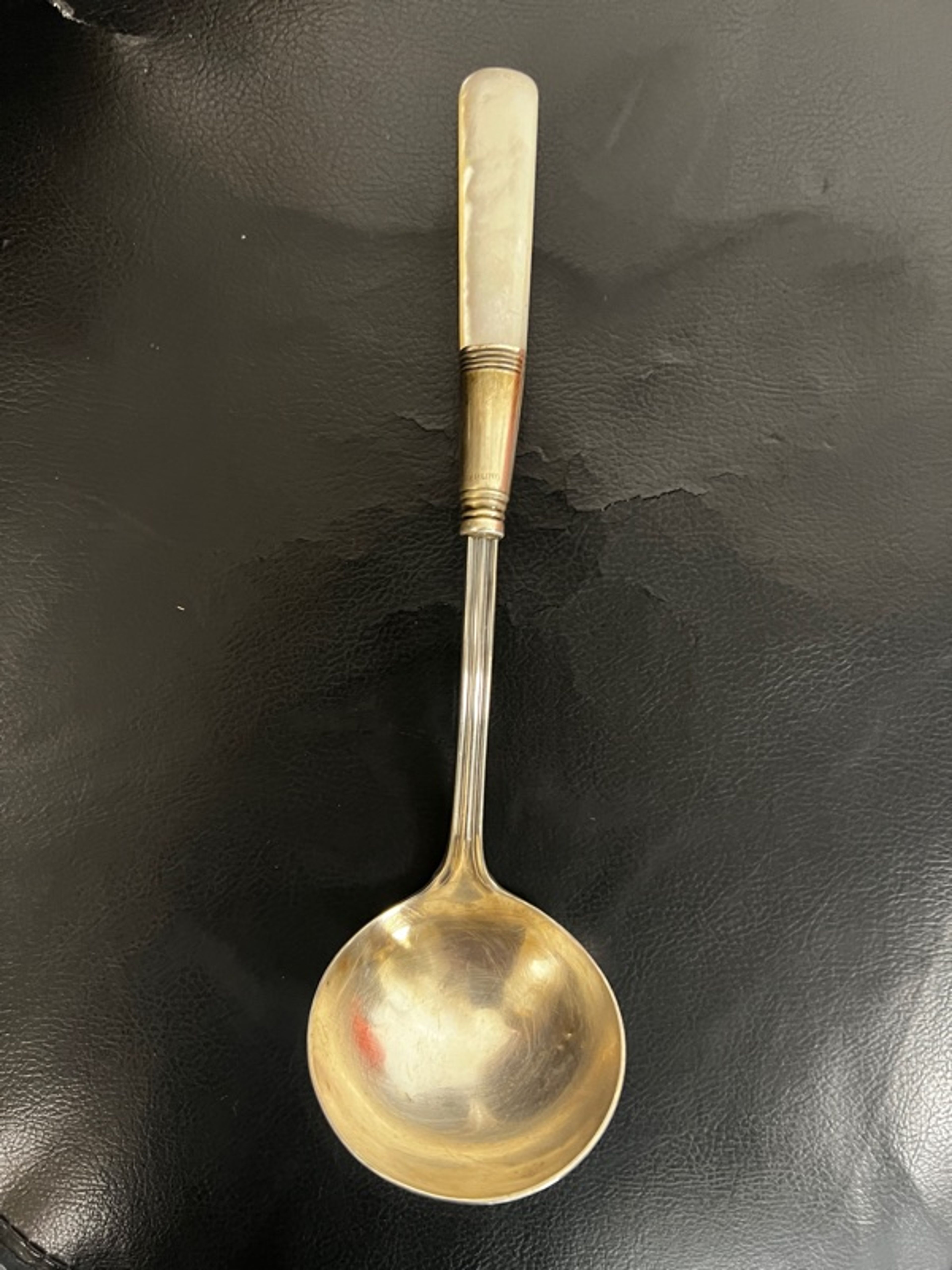 Vintage Sterling Silver and Mother-of-Pearl Ladle
