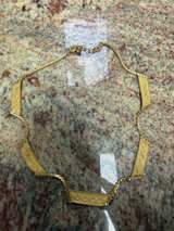 Vintage Gold-Tone Textured Bar Panel Necklace - Image 1