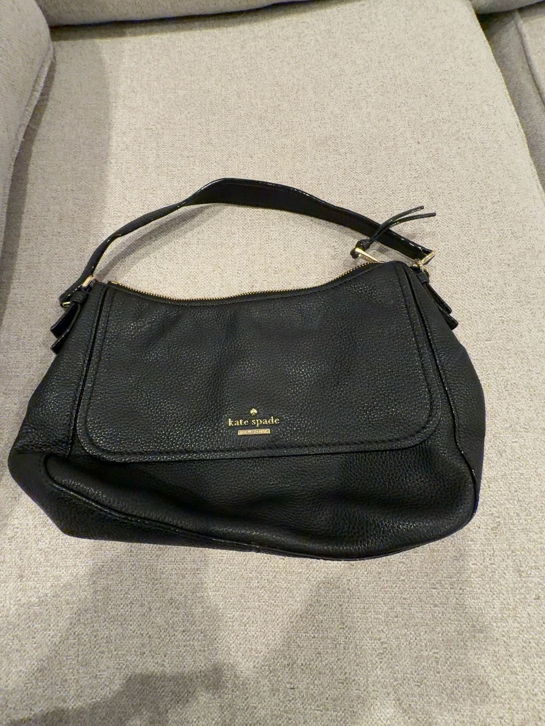 Kate Spade Black Pebble Leather Shoulder Bag