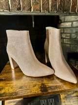 Allegra K (NIB) Rose Gold Glitter Block Heel Ankle Boots - Image 8