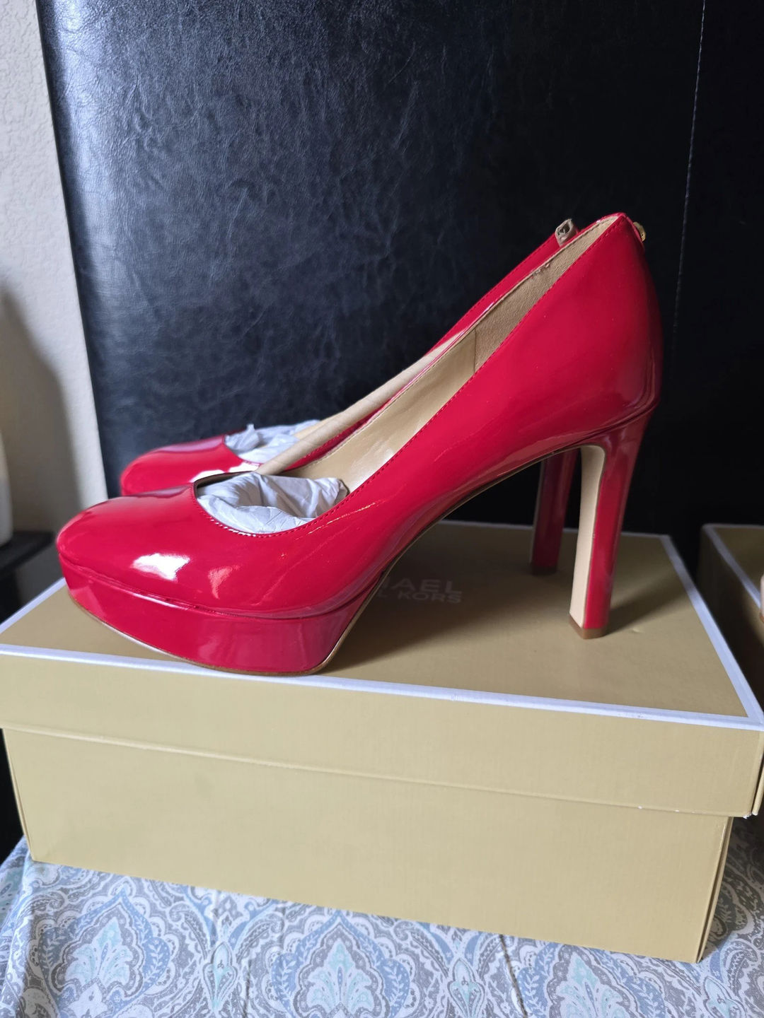 Red Patent  Platform Pumps Michael Kors new size 7.5M