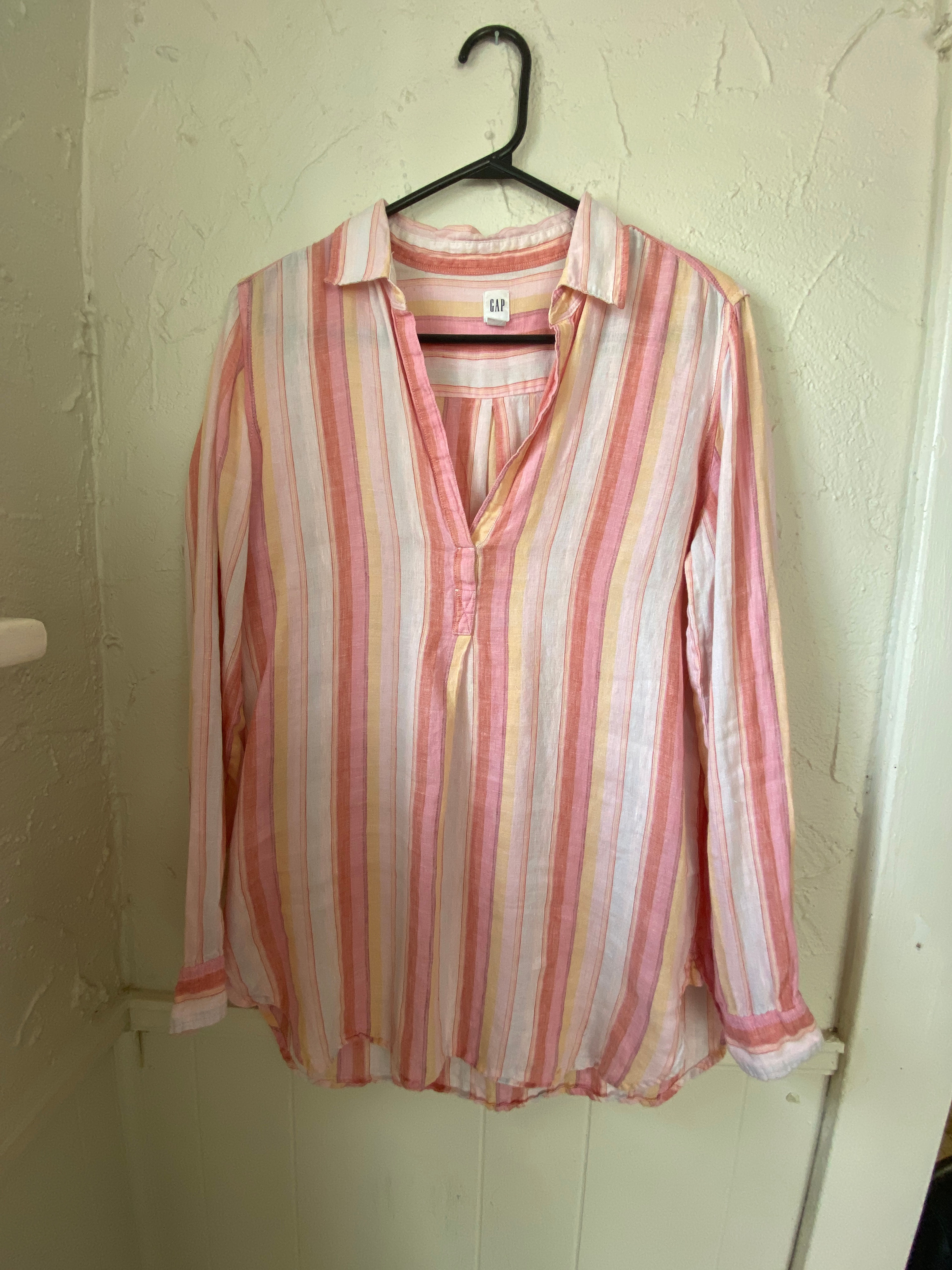 Gap Women's Striped Linen Blend Shirt
