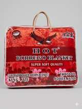 TIBET Cloudy Sherpa Embossed Blanket Queen Red - Image 4