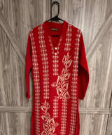 Wintos Red Woolen Kurti Sweater Dress with pocket size M/L - Image 1