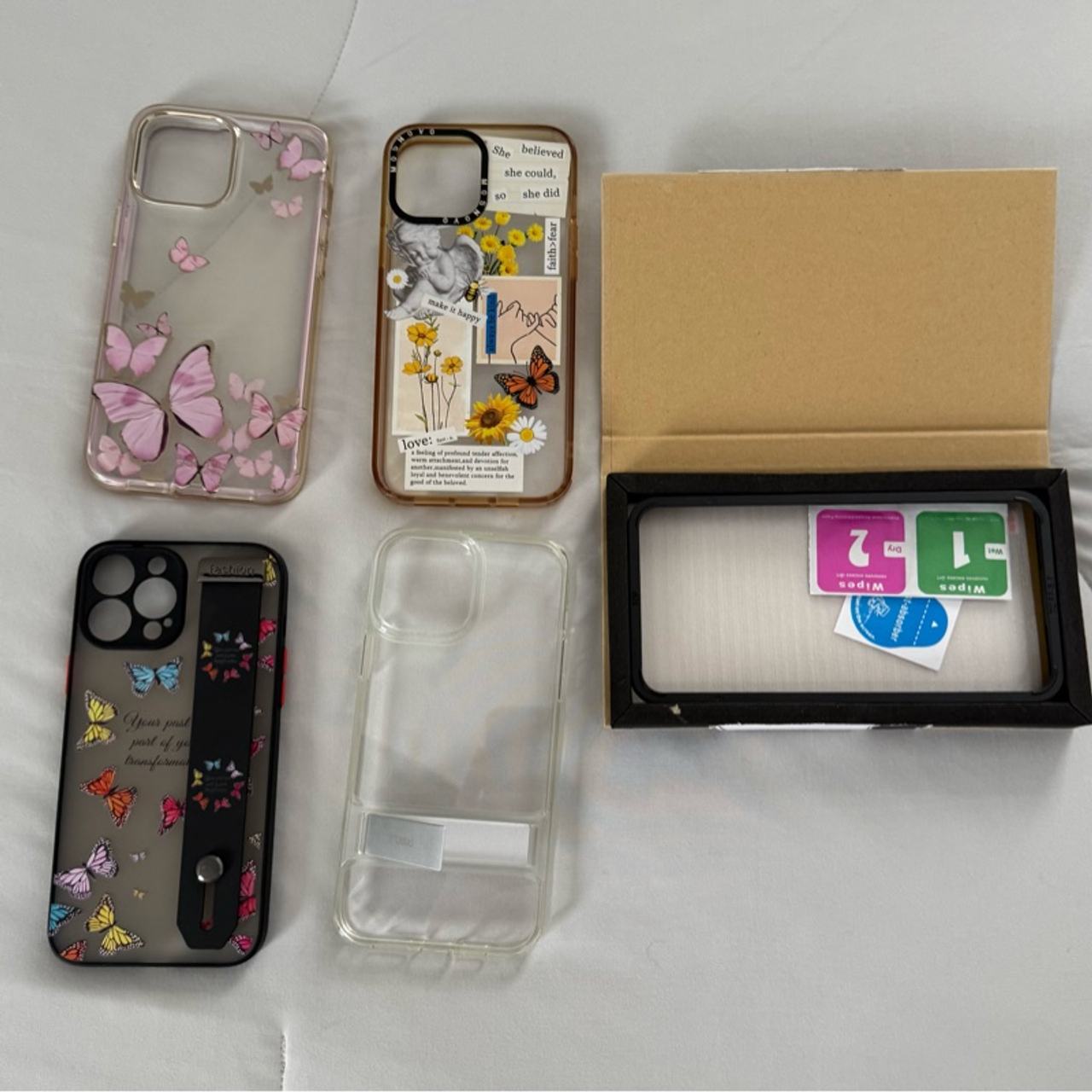 iPhone 13 Pro Max Clear, Butterfly, and Motivational Phone Cases