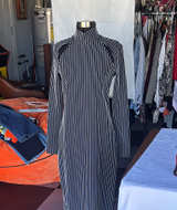 LPA Striped Mock Neck Long Sleeve Midi Dress - Image 1