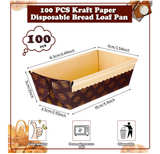 100 Pieces Paper Loaf Pans for Baking Kraft Bread Loaf Pan Disposable Baking - Image 4