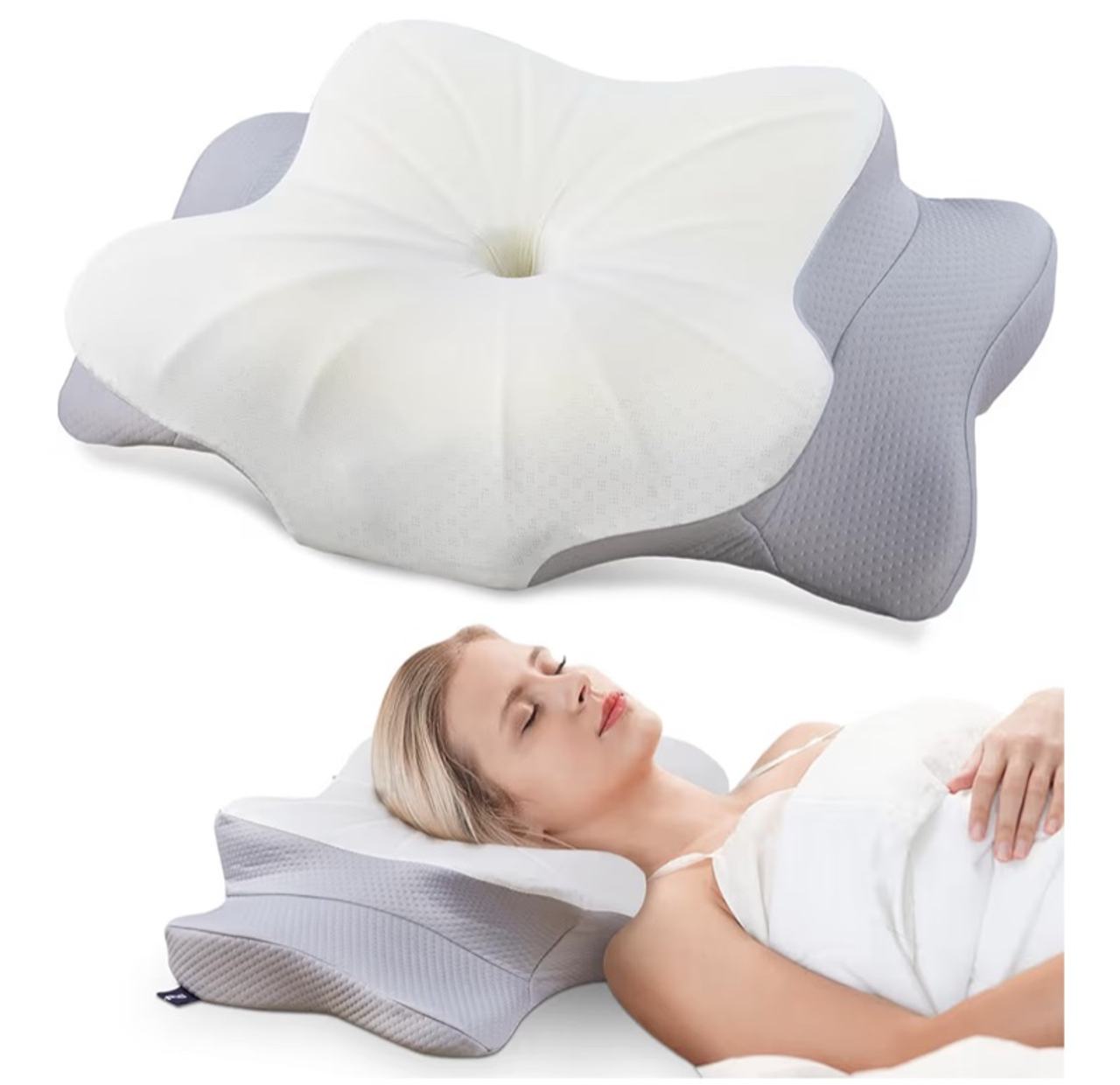 DONAMA Cervical Pillow for Neck and Shoulder Contour Memory Foam Ergonomic