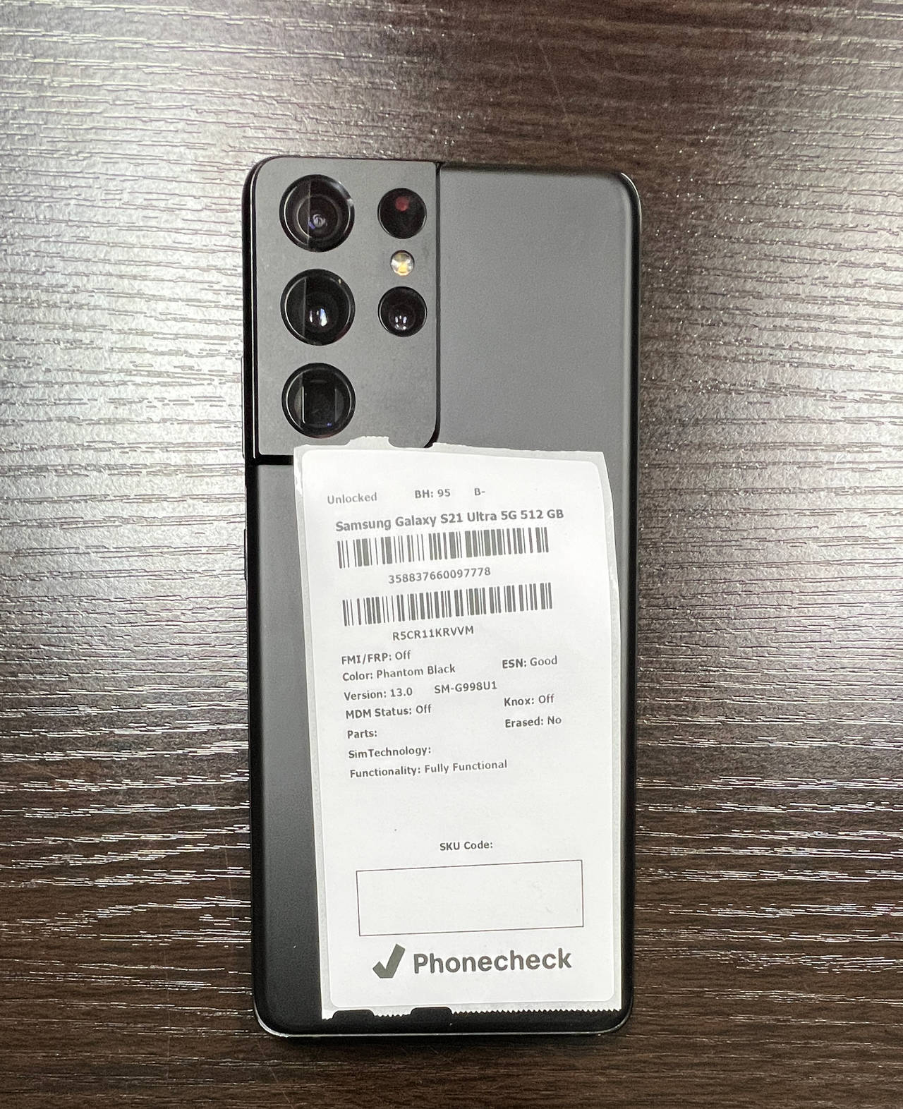 Samsung Galaxy S21 Ultra 5G 512GB Phantom Black