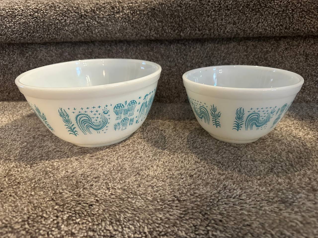 Pyrex Butterprint Turquoise Mixing Bowls