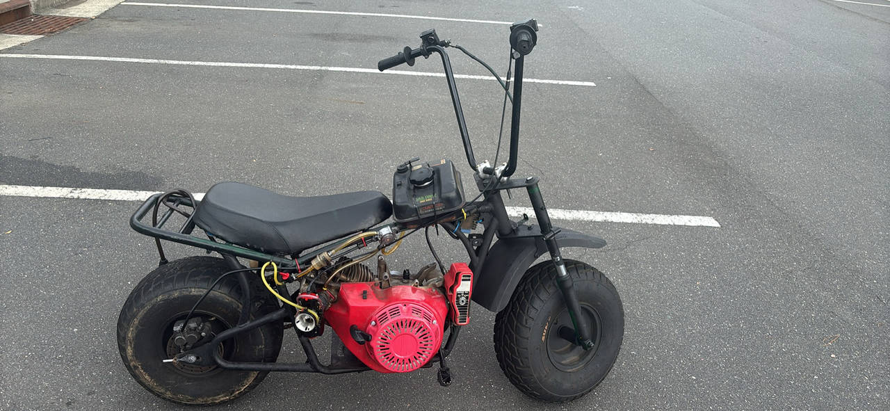 Mega moto 212 frame with a Honda gx340 engine mini bike 