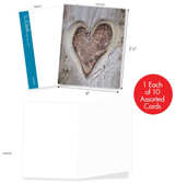The Best Card Company - 10 Blank Heart Note Cards Boxed (4 x 5.12 Inch) - Image 2