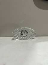 WATERFORD Crystal Oval Sunburst Design Small Desk Clock Quartz Needs Battery - Image 1