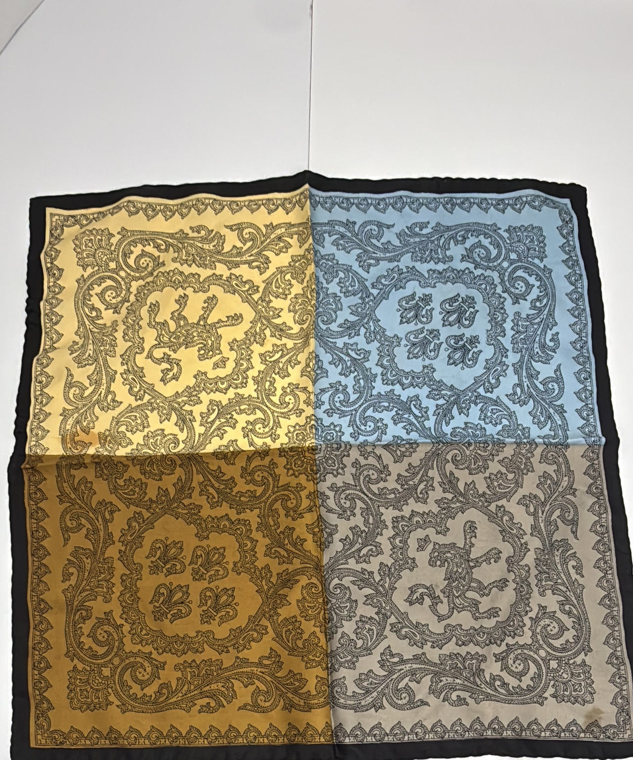 Vintage Italian Heraldic Lion Silk Scarf