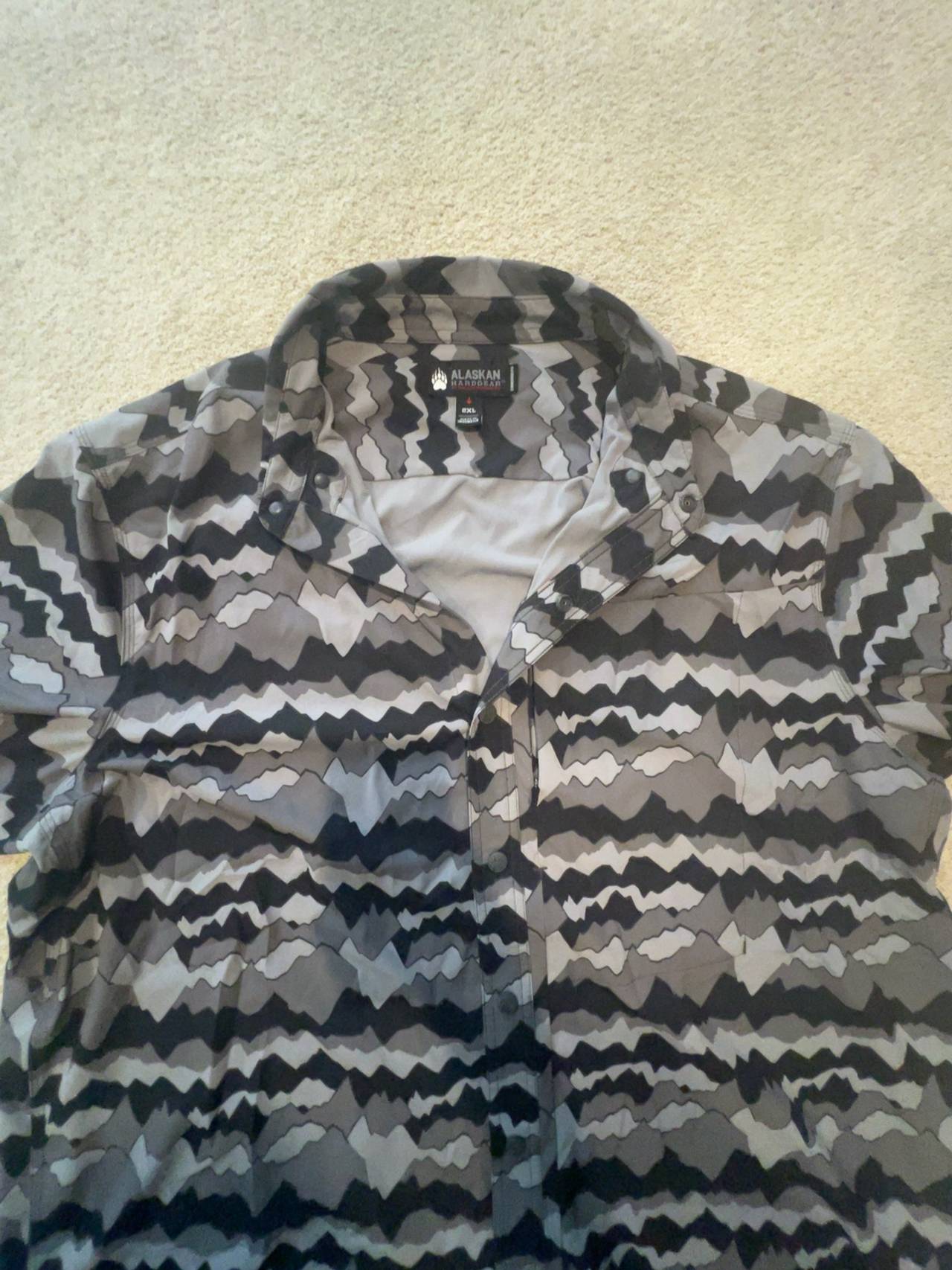 Duluth Trading Alaskan Hardgear Snap Short Sleeve Shirt Men's Camo