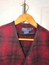 Ralph Lauren Polo Vintage Buffalo Plaid Hunting Vest X-Large Red/Black - Image 4