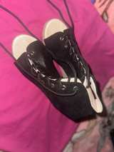 Black Lace-Up Platform Wedge Sandals - Image 3