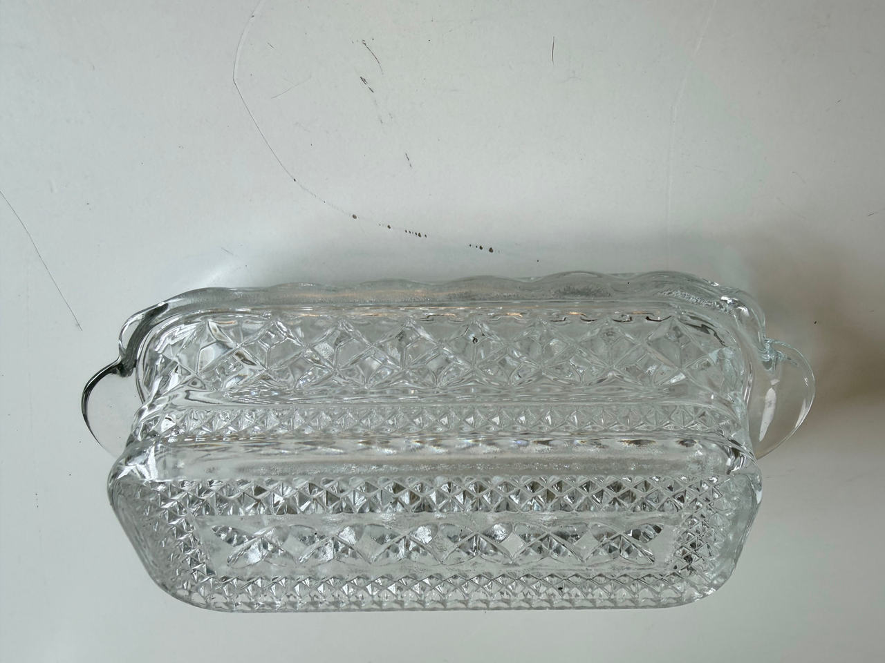 Indiana Glass Diamond Point Covered Butter Dish