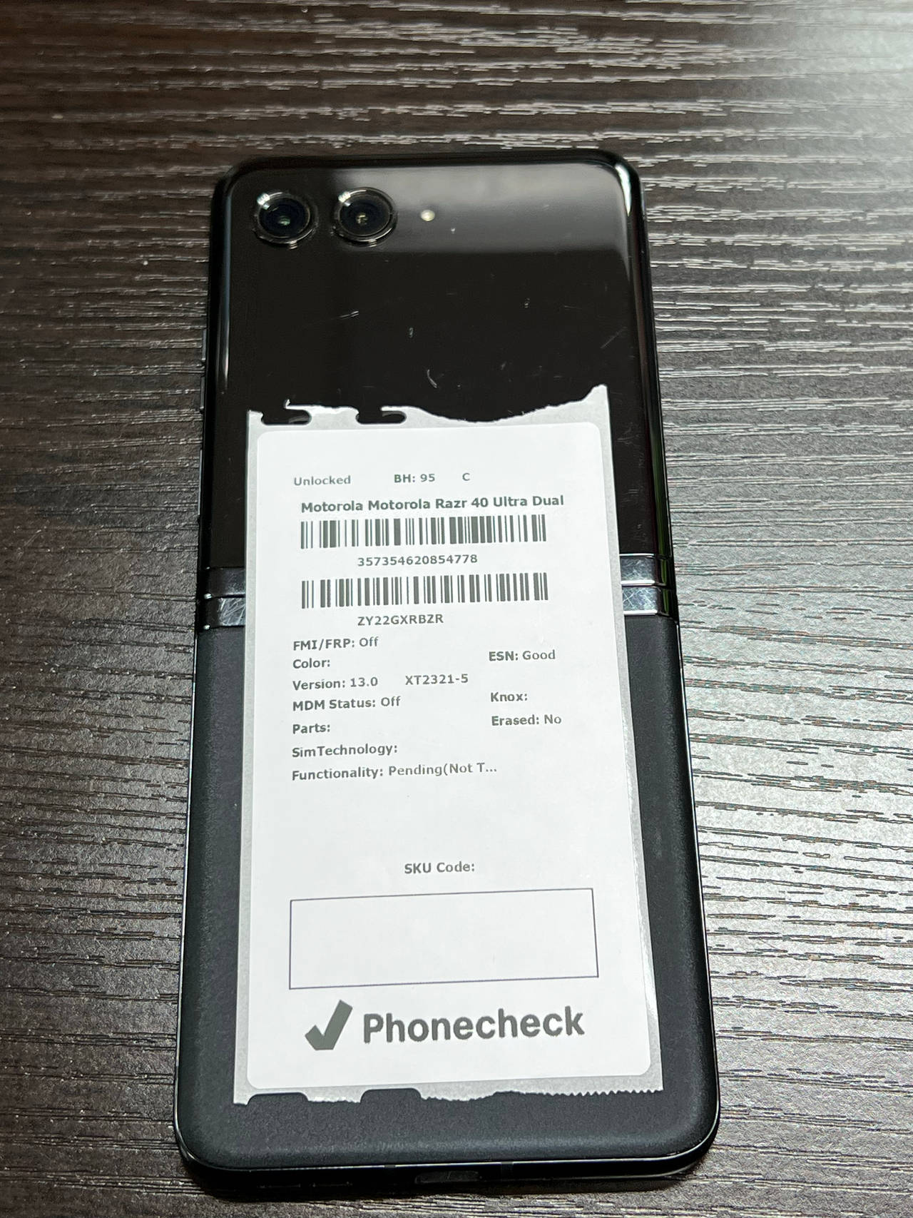 Motorola Razr+ 2023 (Razr 40 Ultra)unlocked 95% battery health