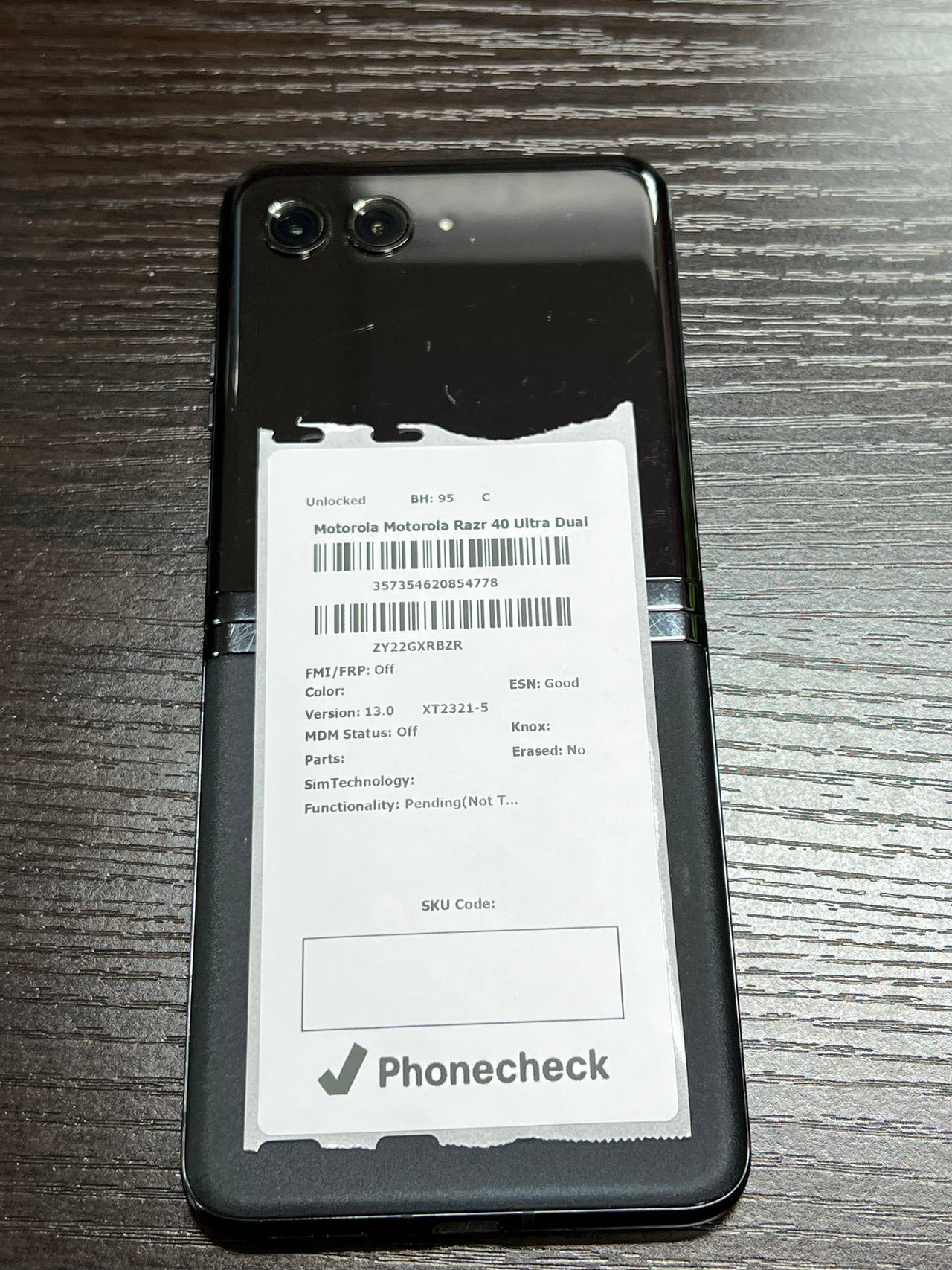 Motorola Razr+ 2023 (Razr 40 Ultra)unlocked 95% battery health