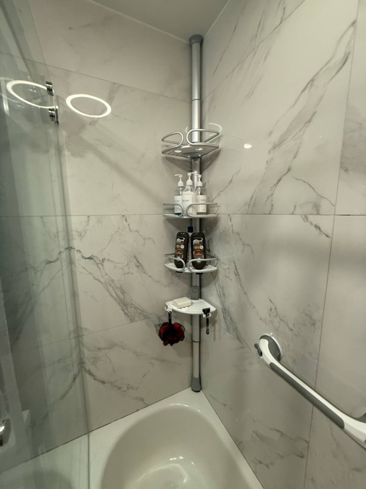 simplehuman Corner Shower Caddy Silver Adjustable Tension Pole