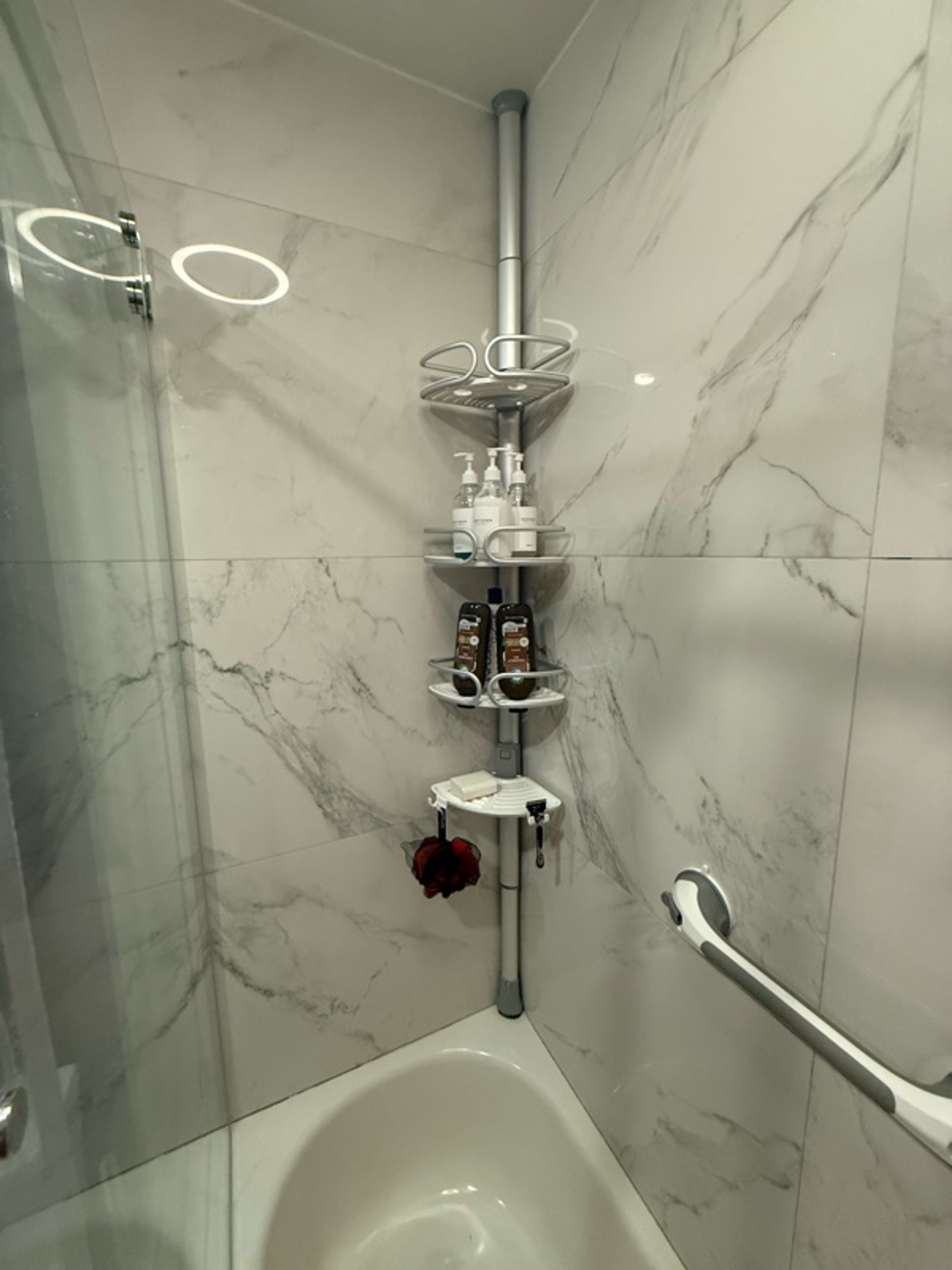 simplehuman Corner Shower Caddy Silver Adjustable Tension Pole