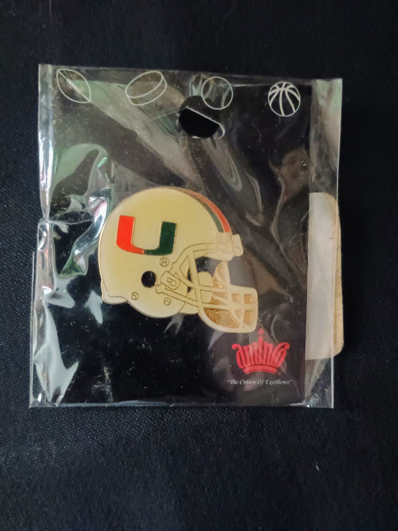 Aminco Miami Hurricanes Football Helmet Pin