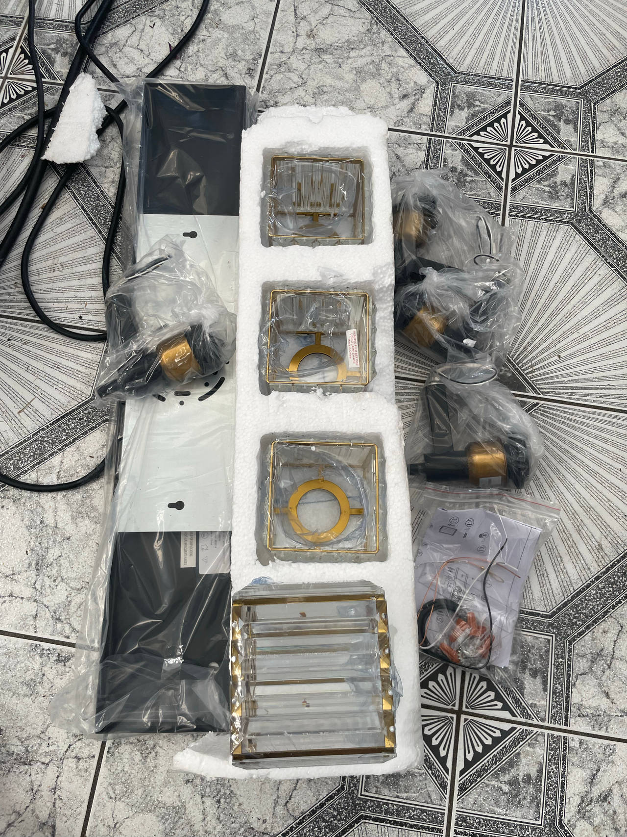 Modern 4-Light Crystal Vanity Light Fixture