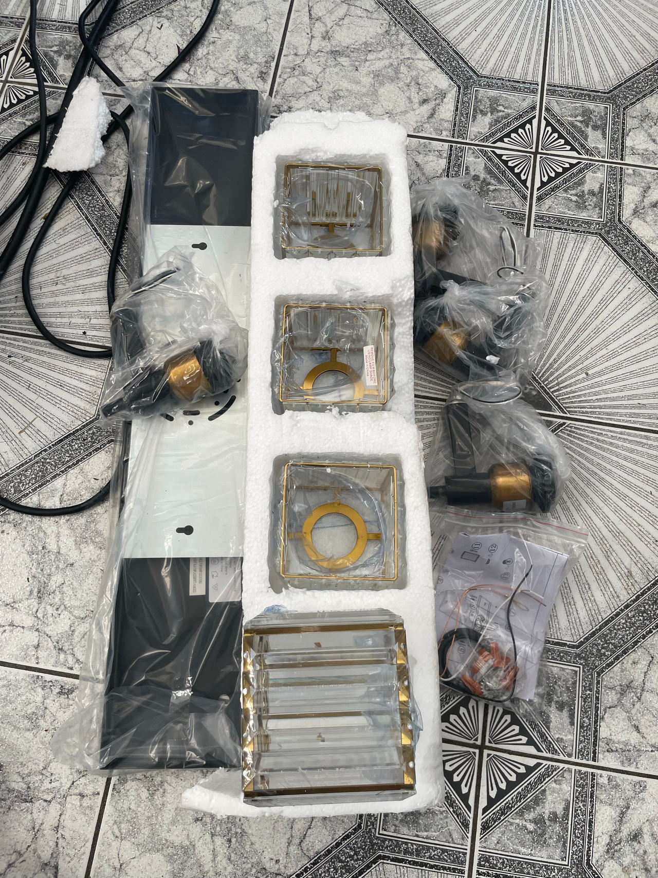 Modern 4-Light Crystal Vanity Light Fixture