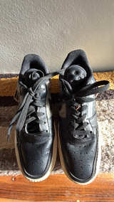Nike Air Force 1 Low Black/Anthracite with Pink Accent 5.5Y - Image 4