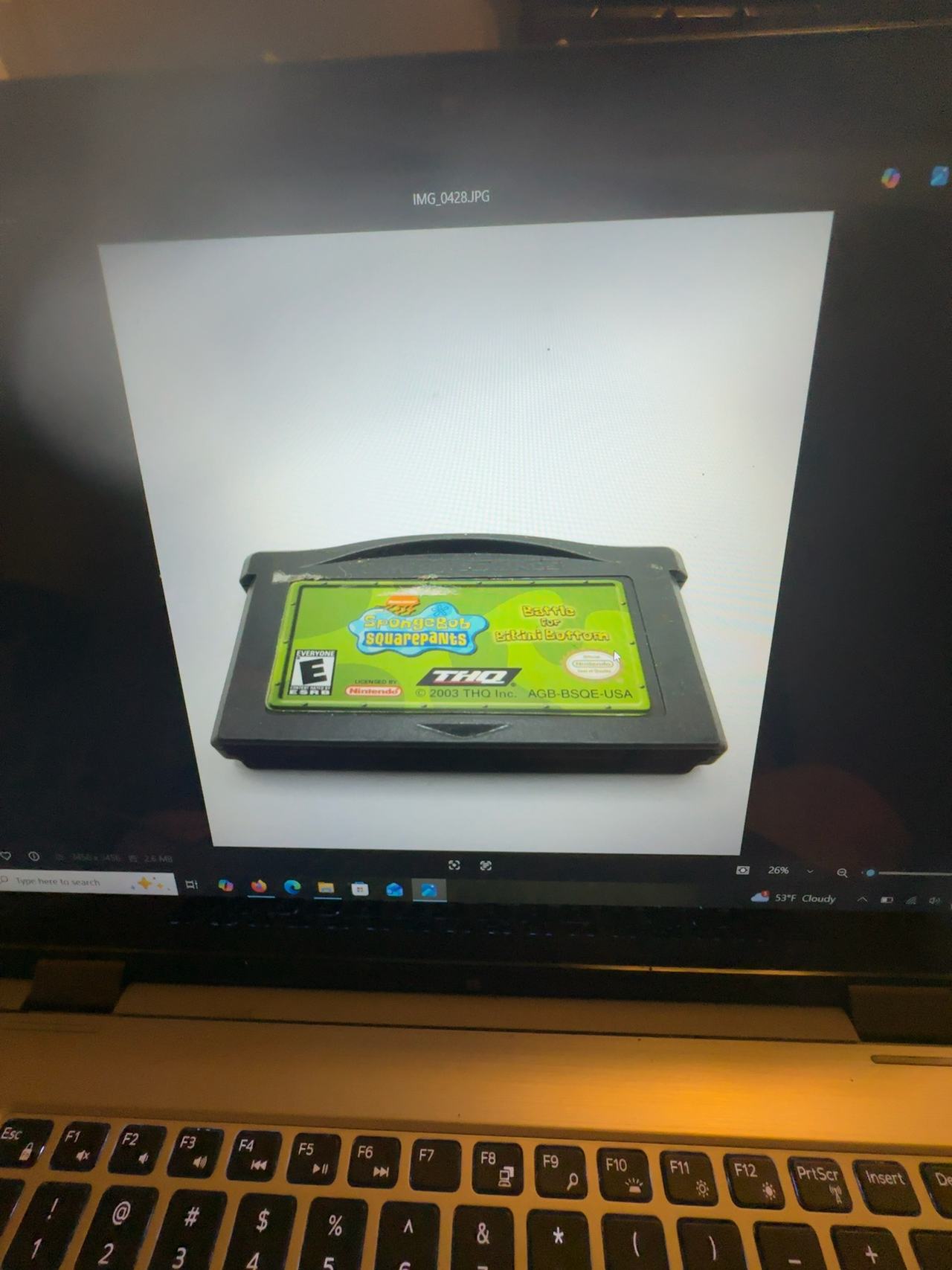 SpongeBob Battle for Bikini Bottom Game Boy Advance Cartridge