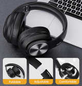 TuneFlux Wireless Bluetooth Headphones Over Ear Bluetooth 5.3 Headsets Black - Image 7