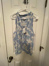 Sleeveless Tie-Neck Blouse - Image 1