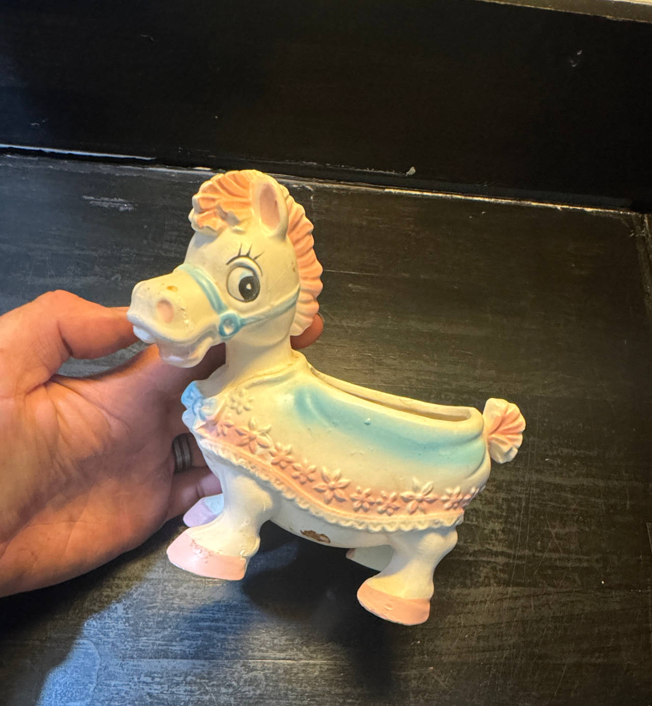 Relpo Vintage Ceramic Baby Horse Planter