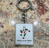 Vintage Italia '90 World Cup Keychain Metal Key Ring Old School Bag - Image 1