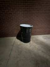 Vestil 55 Gallon Open Head Steel Drum - Black - Image 1