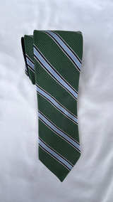 Tommy Hilfiger Green Striped Silk Tie - Image 2