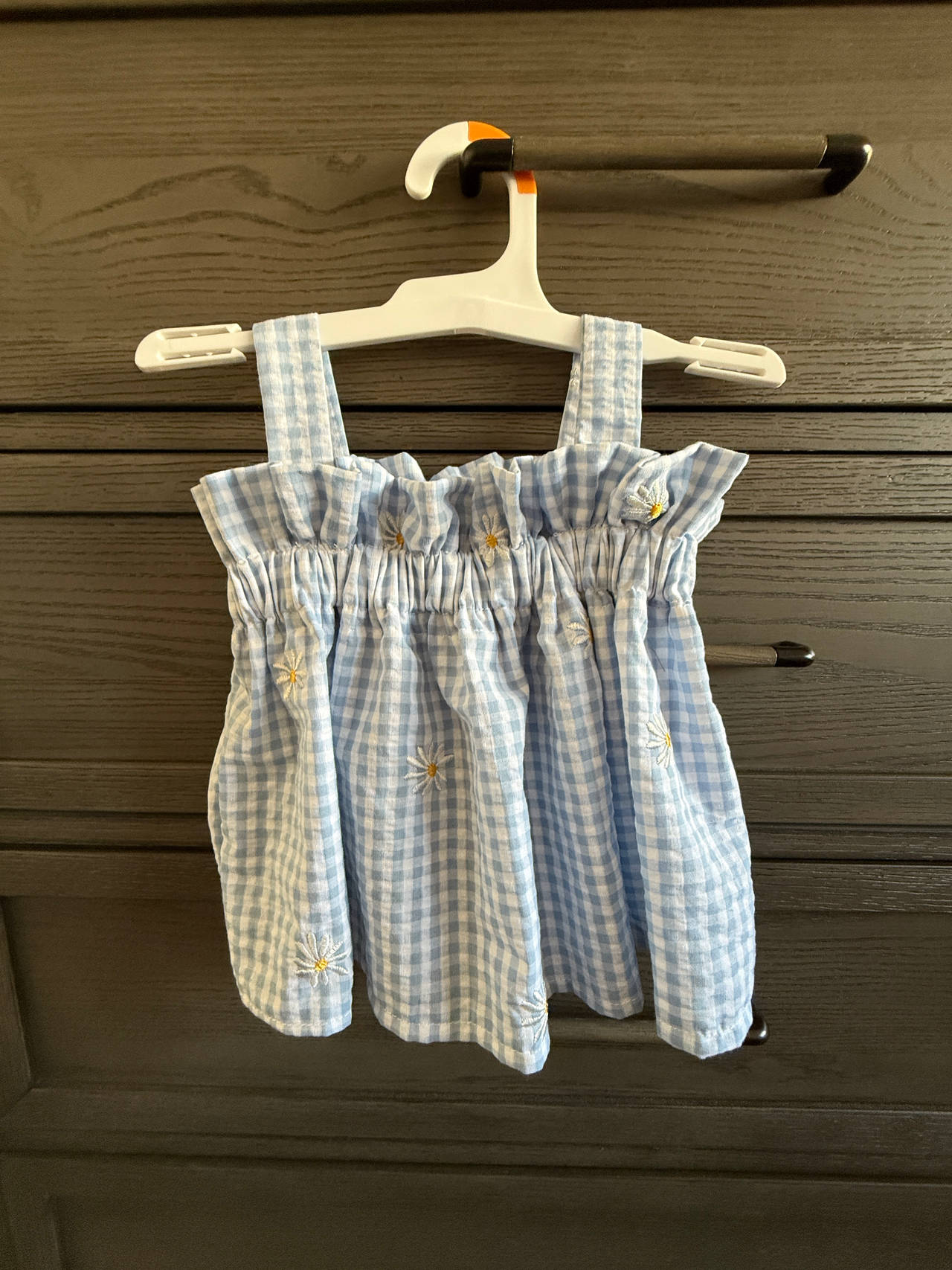 Girls' Gingham Smocked Top