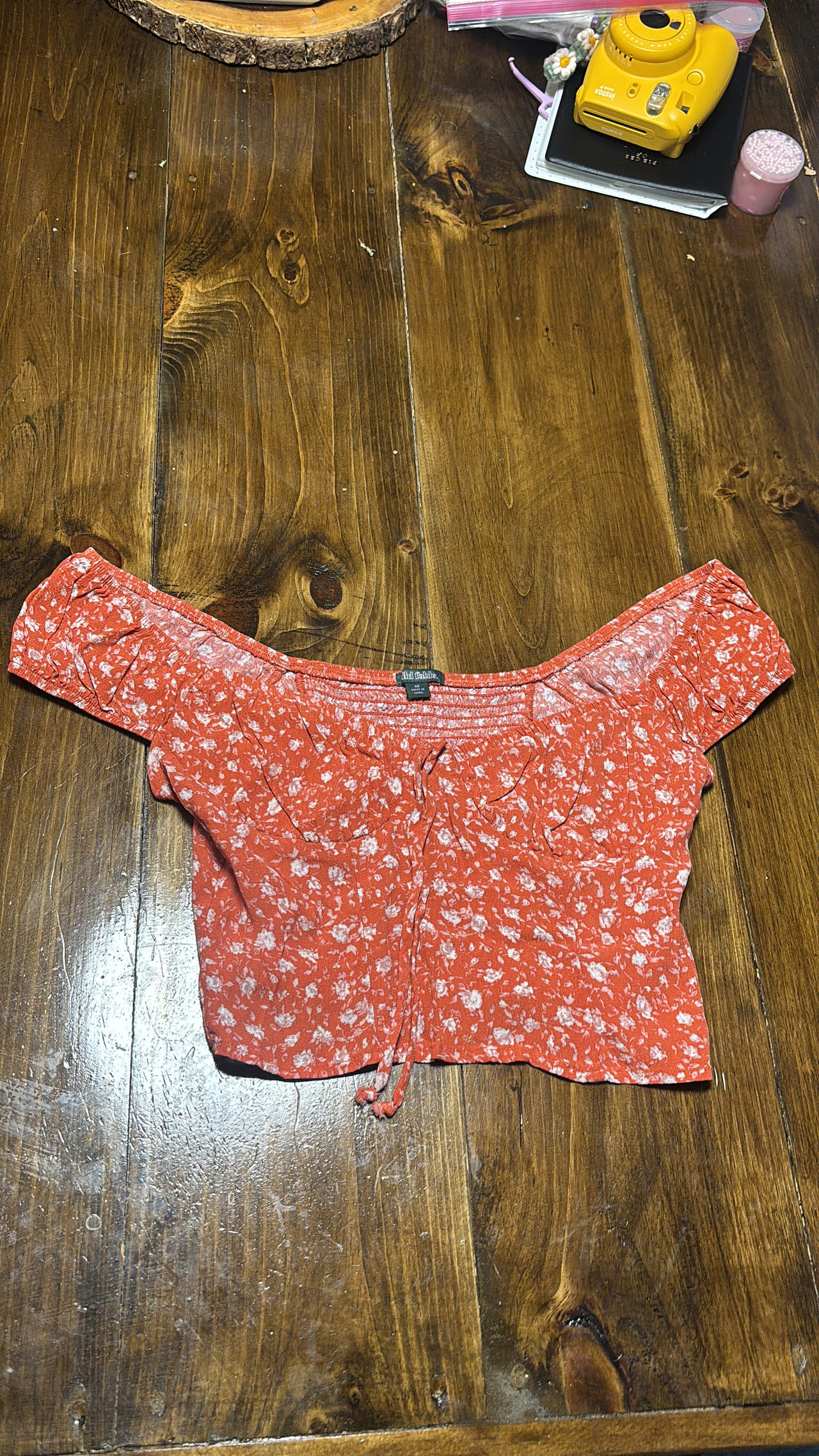 Wild Fable Floral Off the Shoulder Crop Top
