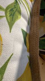 Lemon Print Decorative Throw Pillow with Jute Trim - Image 4