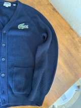 Lacoste Ribbed Knit Cardigan with Oversized Logo - Image 2