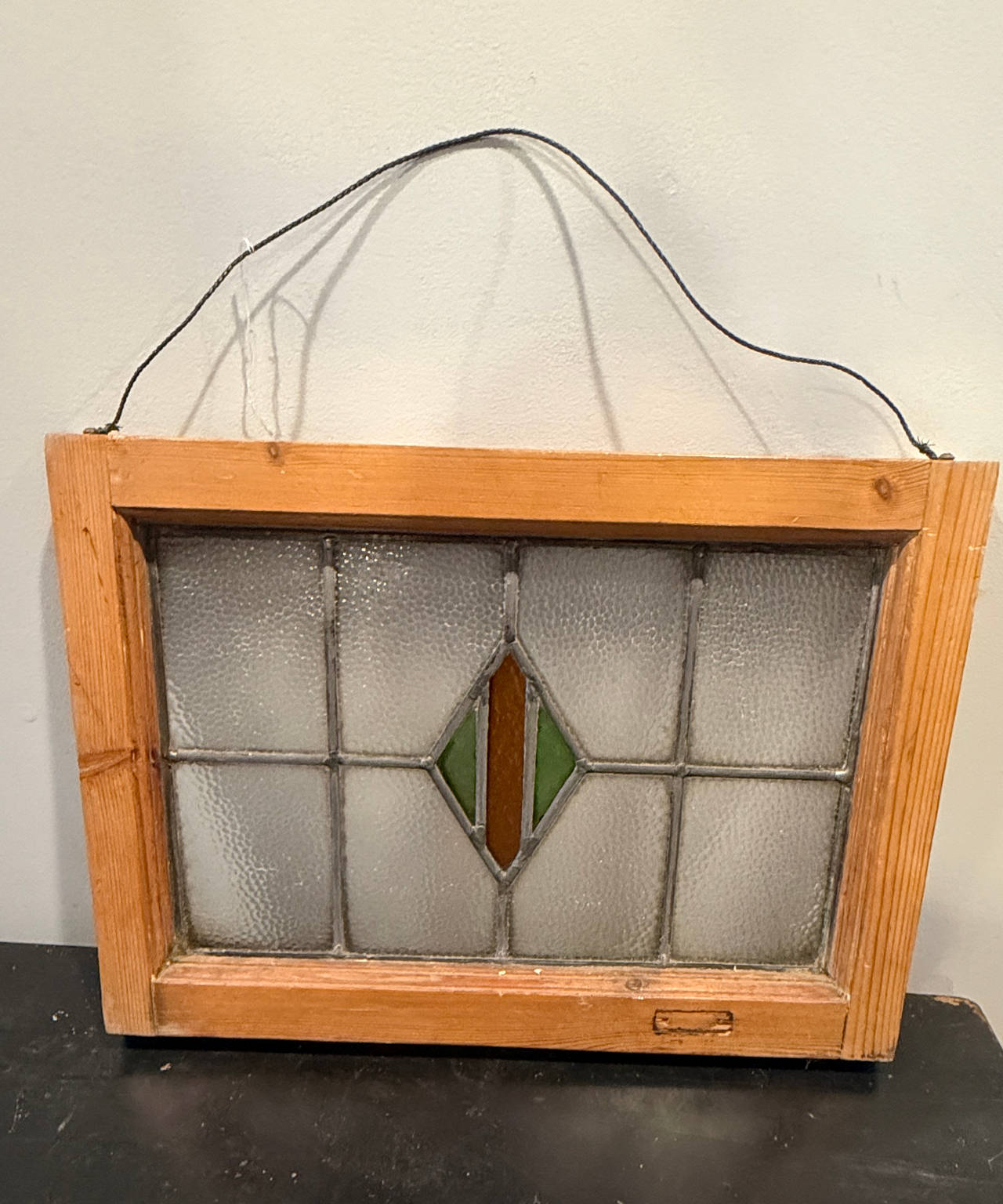 Vintage Framed Stained Glass Window Panel