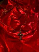 Sapphire stone Cross Pendant ( costume jewelry) - Image 2
