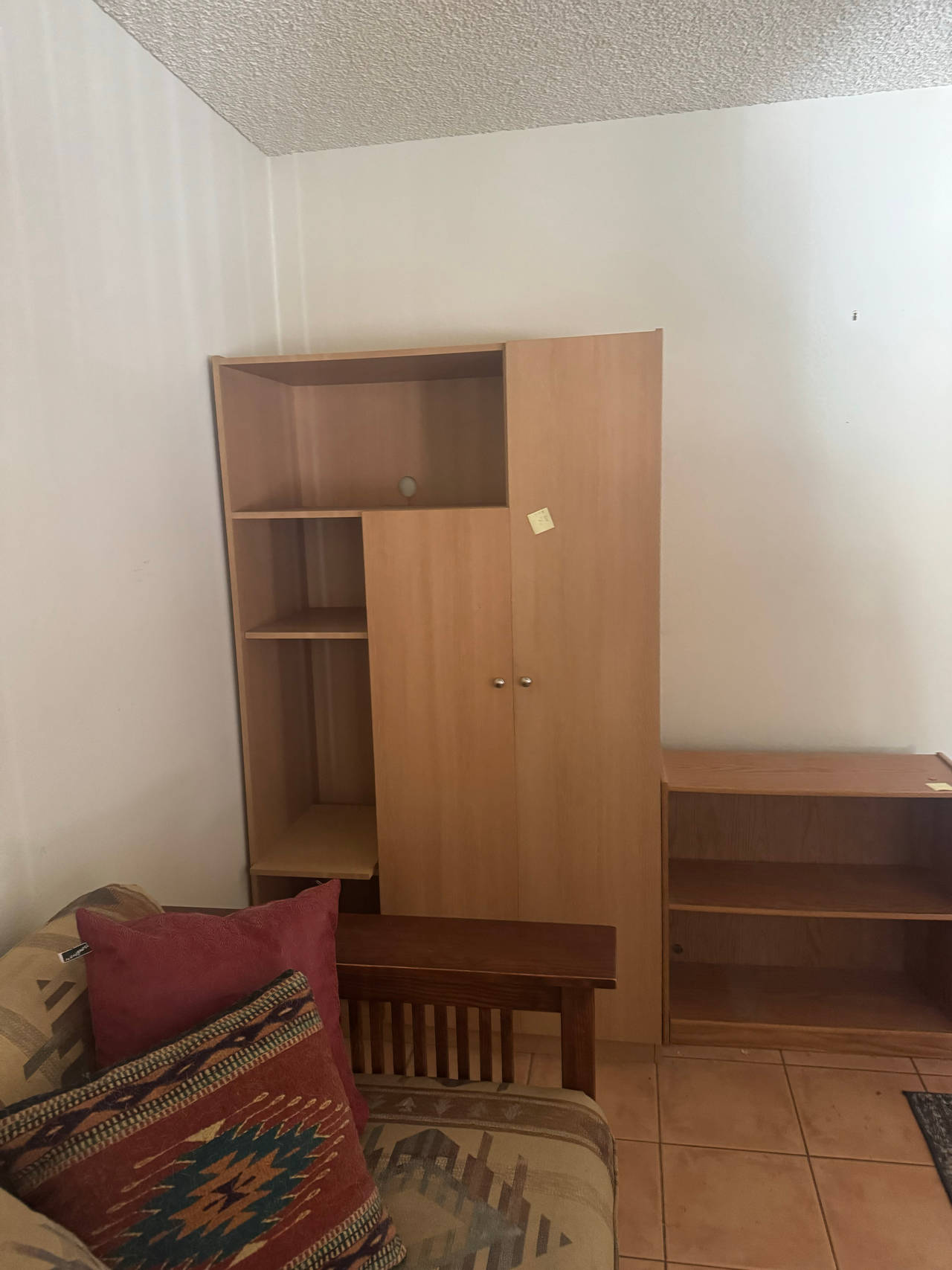 Wooden Storage Cabinet and Bookshelf Set