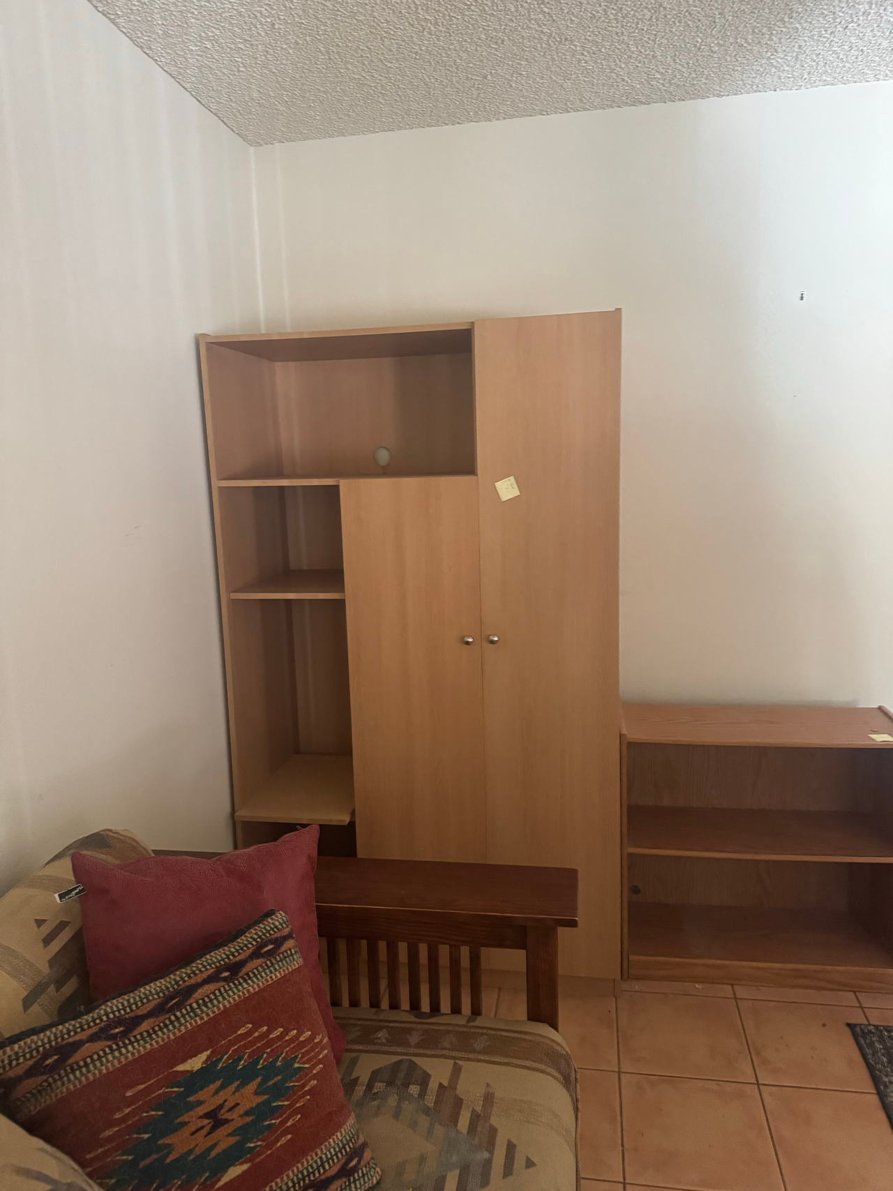 Wooden Storage Cabinet and Bookshelf Set