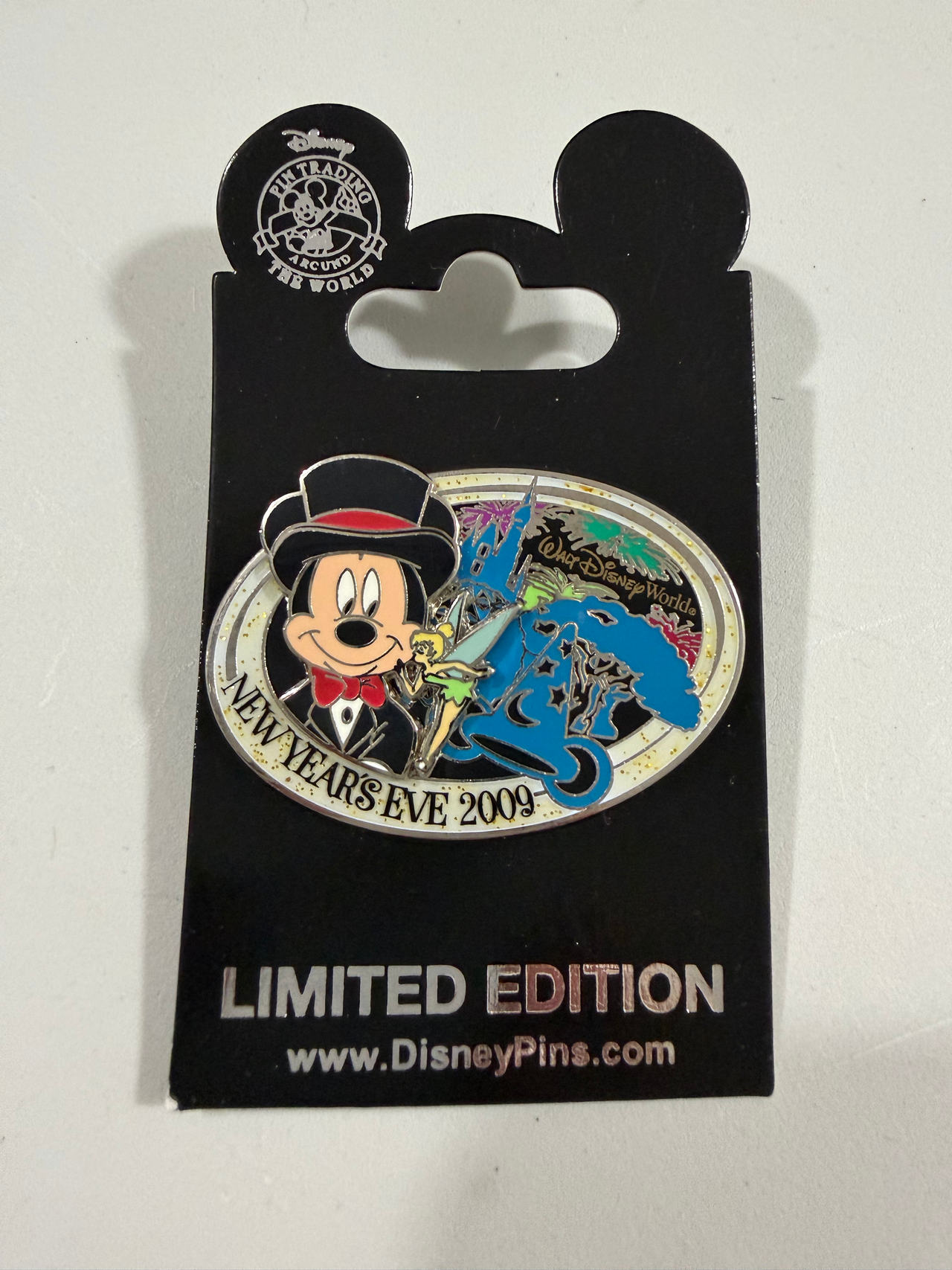 Disney Pin New Year’s Eve 2009 Mickey Tinker Bell Walt Disney World Limited Edit